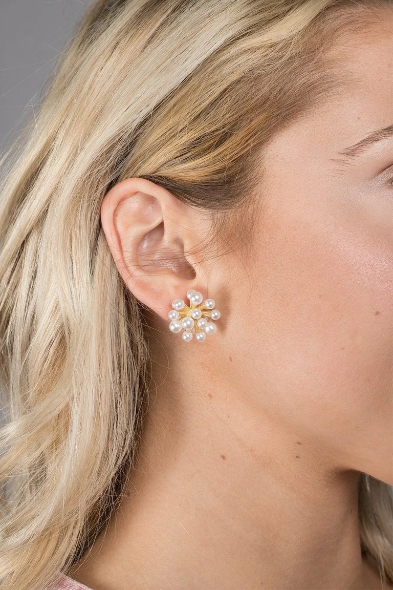 Firework Pearl Earring - White