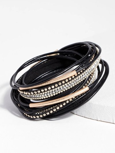 Saachi Style Flaunt Double Wrap Leather Bracelet product