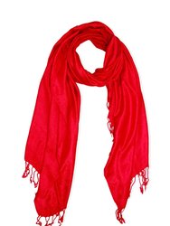 Floral Woven Scarf - Red