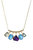 Gemstone Drop Long Necklace - Blue