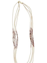 Getaway Multi Strand Long Necklace - Maroon