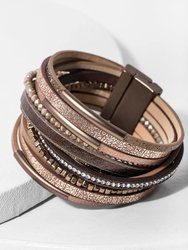 Glimmer Leather Bracelet - Bronze