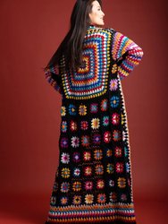 Granny Crochet Kimono - Black