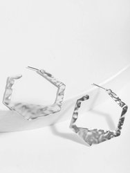 Hammered Angle Earring - Silver