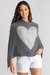 Heart Cashmere and Silk Poncho - Grey