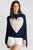 Heart Cashmere and Silk Poncho - Navy
