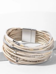 Laguna Beach Leather Bracelet - Grey