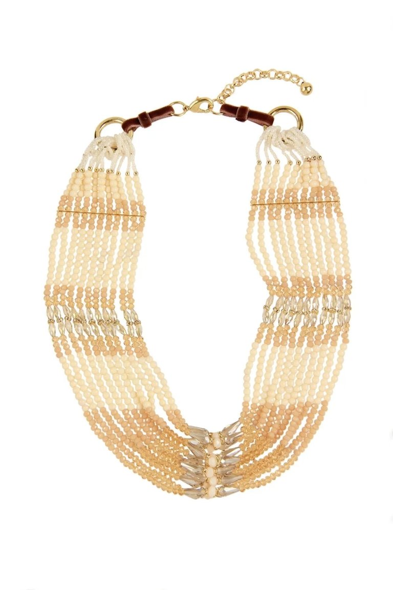Layered Beaded Statement Necklace - Multi