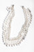 Madame Glass Beaded Collar Chain Necklace With Natural Stone - White