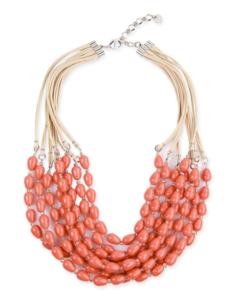 Maraca Beaded Necklace - Pink