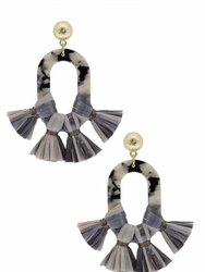 Montauk Resin and Tassel Earring - Grey