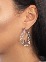 Multi Surface Hoop Earring - Silver