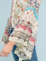 Mystical Garden Ruffle Sleeve Kimono