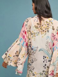 Mystical Garden Ruffle Sleeve Kimono