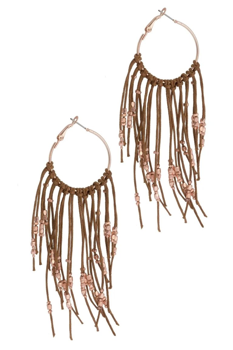 Night Out Fringed Earring - Bronze