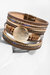 Optical Leather Bracelet - Bronze