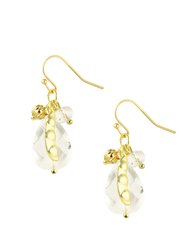 Pea Pod Fishhook Crystal Earring - Clear