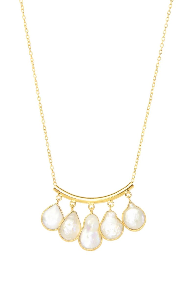 Pearl Drop Necklace - Gold / Pearl