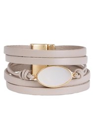 Perfectly Lovely Leather Bracelet - Taupe