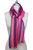 Pink Striped Scarf with Fringe - Fuchsia