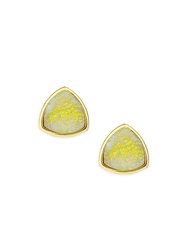 Pyramid Druzy Stone Stud Earring