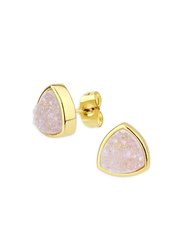 Pyramid Druzy Stone Stud Earring