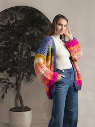 Rainbow Knitted Cardigan - Dark Multi