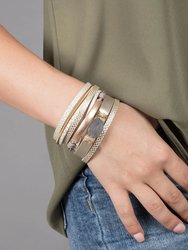 Refined Leather Bracelet - Taupe