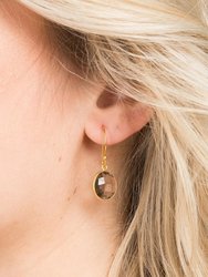 Round Gemstone Dangle Earring - Gold Multi