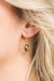 Round Gemstone Dangle Earring - Gold Multi