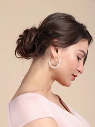 Rushing Water Pearl Hoop Earring