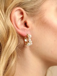 Scatter Pearl Hoop Earring - Gold