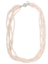 Short Crystal Pearl Necklace - Blush