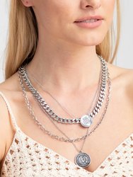 Sikka Layered Chain Necklace - Silver