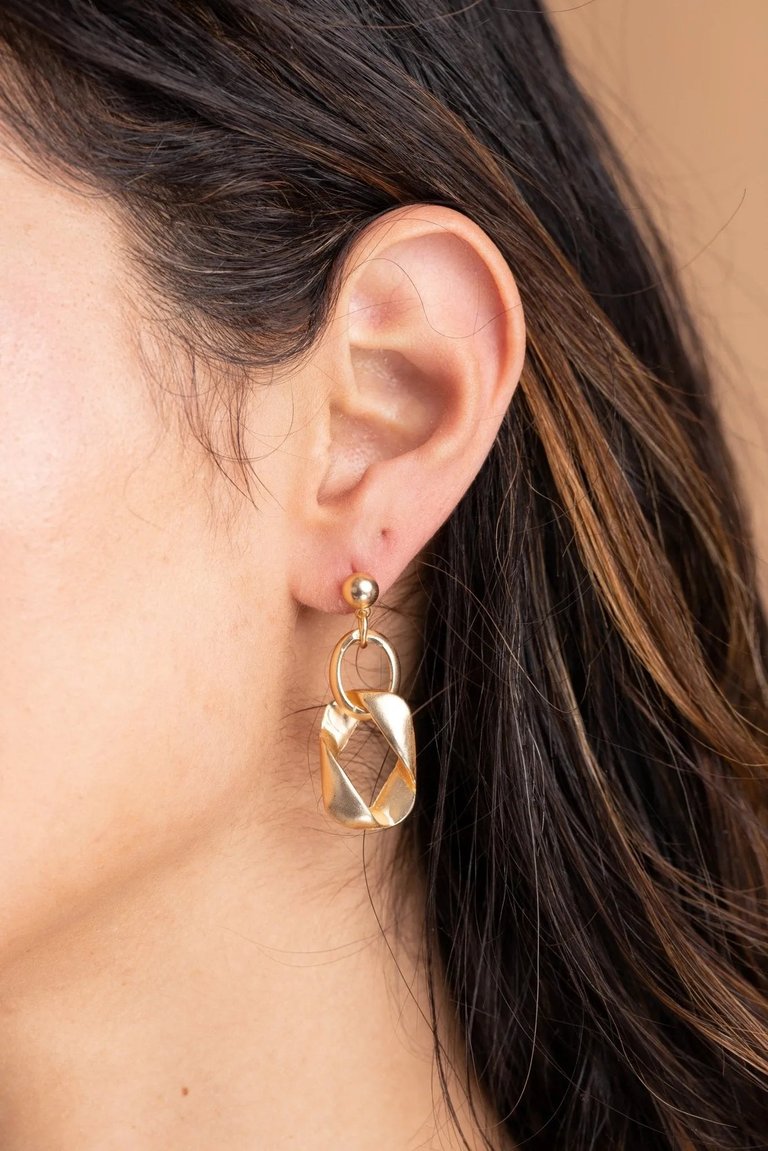Silvia Cuban Chain Earring - Gold