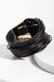 Simple Metallic Cord Leather Bracelet - Black