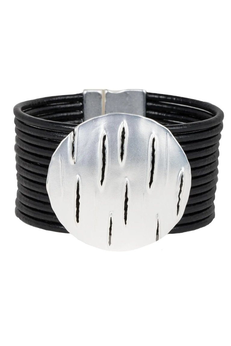 Slash Leather Bracelet - Black