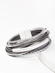 Sophisticated Layered Strand Bracelet - Grey