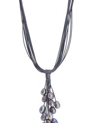 Tahitian Long Layered Necklace - Grey
