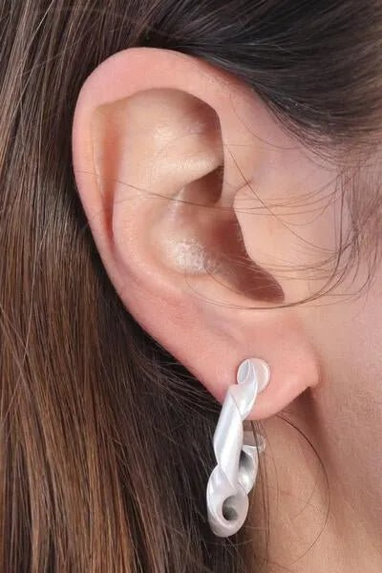 Twisted Hoop Earring - Silver