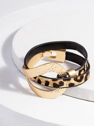 Wild Loop Leather Bracelet - Gold