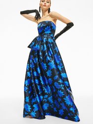 Ainsley Gown - Royal Blue Dalia Multi