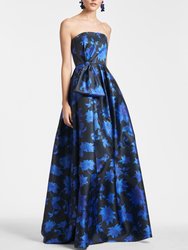 Ainsley Gown - Royal Blue Dalia Multi