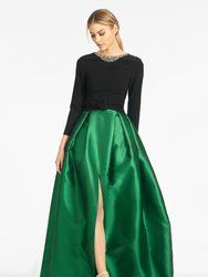 Desdemona Gown - Black/Emerald - Black/Emerald