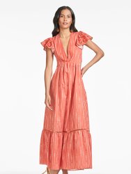 Georgia Dress - Striped Orange Shibori