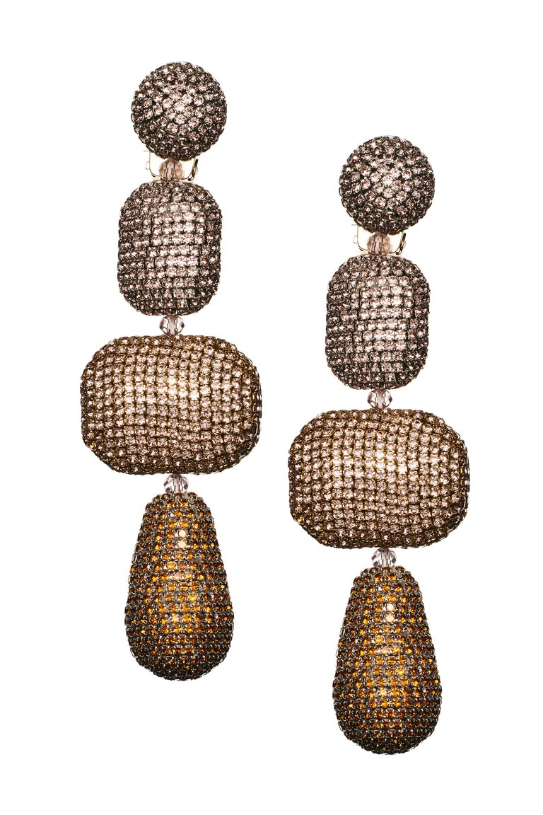 Josephine Crystal Earrings - Champagne Ombre