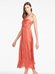 Reid Dress - Striped Orange Shibori