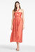 Reid Dress - Striped Orange Shibori - Striped Orange Shibori