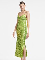 Sequin Sanza Dress - Chartreuse