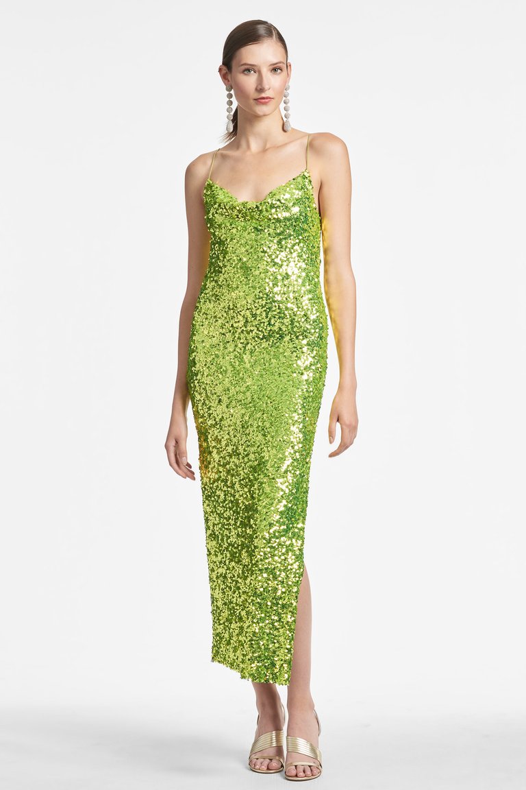 Sequin Sanza Dress - Chartreuse - Chartreuse